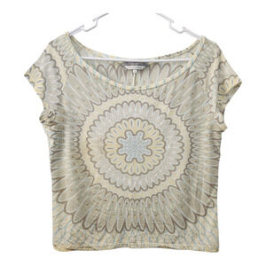 MaxMara Stretch Printed Top XL Casual Cropped Quiet‎ Luxury Designer Chic